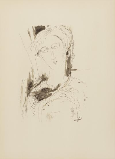Amédéo MODIGLIANI (after) - Portrait de Jeune Fille (1919), 1959 - Lithograph/pochoir 2