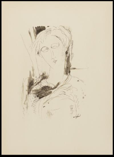 Amédéo MODIGLIANI (after) - Portrait de Jeune Fille (1919), 1959 - Lithograph/pochoir 2