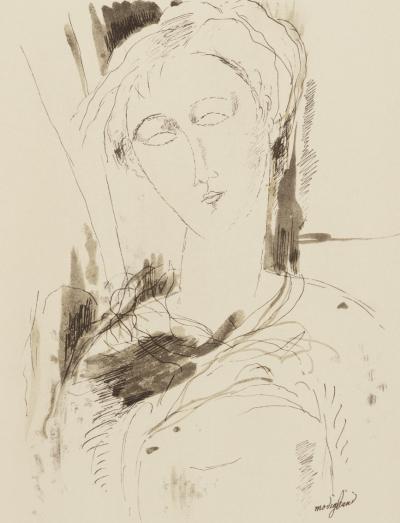 Amédéo MODIGLIANI (after) - Portrait de Jeune Fille (1919), 1959 - Lithograph/pochoir 2
