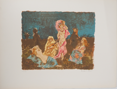 Roland Oudot - Danse de minuit dans le désert - Lithographie originale signée 2
