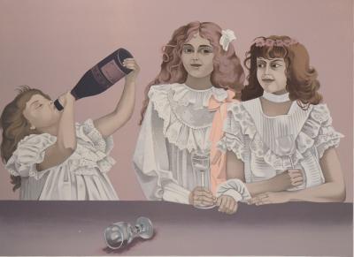 Nelly Gael - Les trois sœurs - Lithographie originale signée 2
