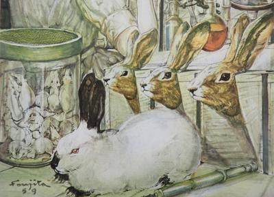Léonard Tsuguharu FOUJITA (d’après)  - La laborantine, 1959 - Héliogravure signée 2