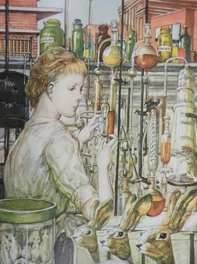 Léonard Tsuguharu FOUJITA (d’après)  - La laborantine, 1959 - Héliogravure signée 2