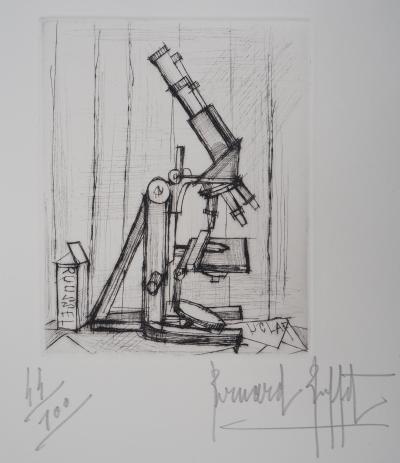 Bernard BUFFET - Microscope, 1959 - Gravure originale signée au crayon