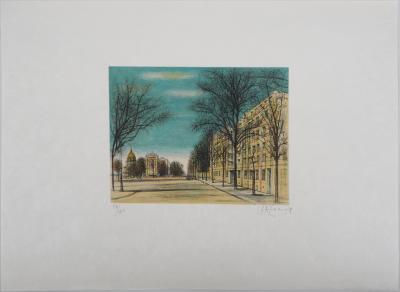 Jean CARZOU - Boulevard des Invalides, 1958, - Original signed lithograph 2