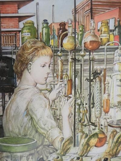 Léonard Tsuguharu FOUJITA (d’après)  - La laborantine, 1959 - Héliogravure signée 2
