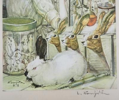 Léonard Tsuguharu FOUJITA (d’après)  - La laborantine, 1959 - Héliogravure signée 2