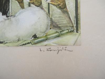 Léonard Tsuguharu FOUJITA (d’après)  - La laborantine, 1959 - Héliogravure signée 2