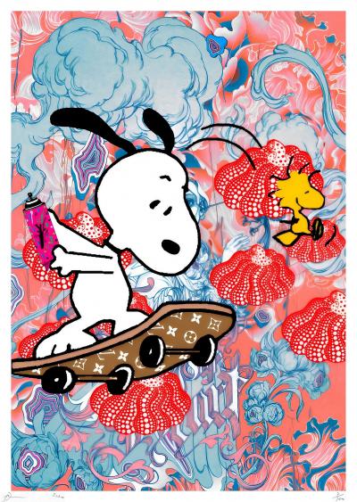 Death NYC - DEATHK268 2020 - Snoopy x Kusama  - Sérigraphie originale signée