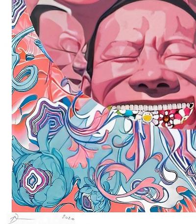 Death NYC - DEATHK281 2020 Yue Minjun x Murakami - Sérigraphie originale signée 2