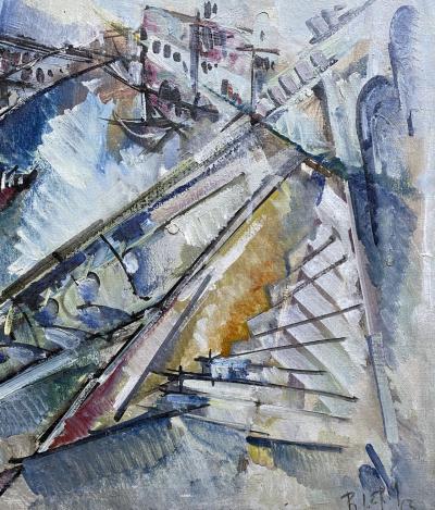 Roger LERSY - Grand canal à Venise, 1963 - Huile sur toile - Signée 2