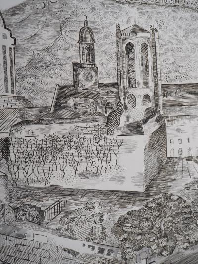 Roger Vieillard - Paris : Abbaye Sainte-Geneviève - Gravure originale signée 2