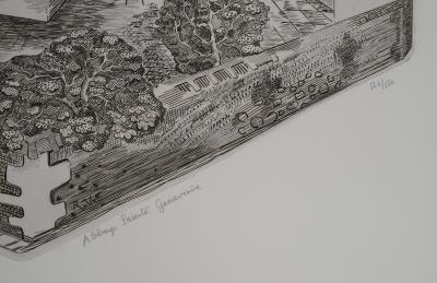 Roger Vieillard - Paris : Abbaye Sainte-Geneviève - Gravure originale signée 2