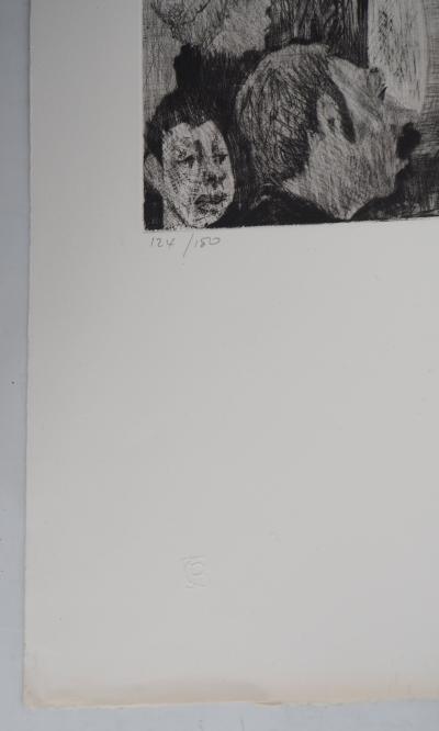 Auguste Jean Gaudin - La goualeuse des Rues : hommage à Edith Piaf - Gravure originale signée 2