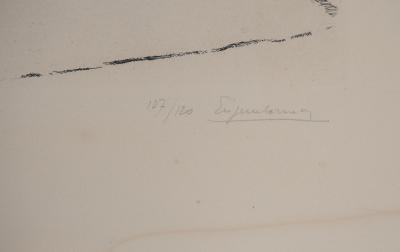 Eugene Corneau - Ferme sous la neige  - Gravure originale signée 2