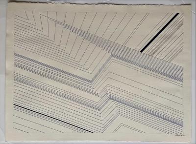 Geneviève CLAISSE - Composition géométrique, circa 1970 - Encre sur papier 2