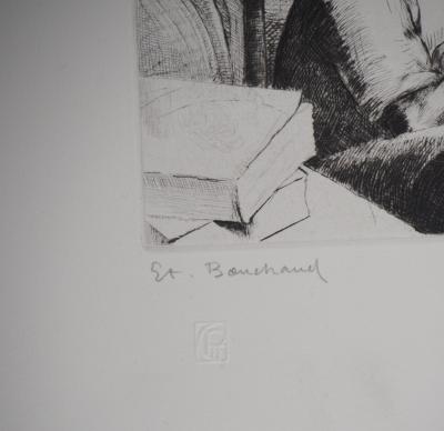 Etienne Bouchaud - Paris : étudiants du quartier latin - Gravure originale signée 2