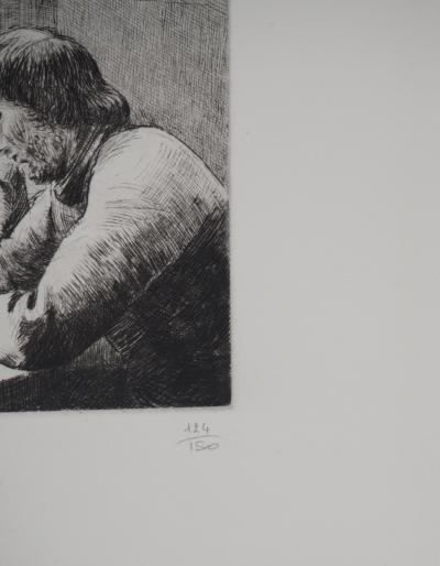 Etienne Bouchaud - Paris : étudiants du quartier latin - Gravure originale signée 2