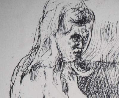 Jean Carton - Nu féminin : Contemplation - Gravure originale signée 2