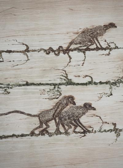 Lars BO - Meute de singes - Gravure originale signée 2