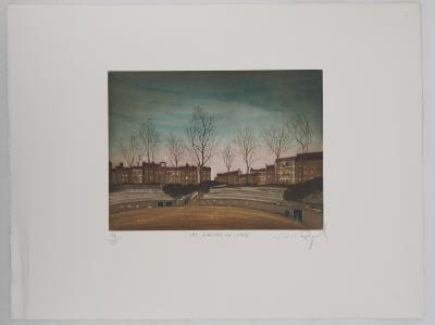 J.J.J Rigal - Paris : Les arènes de Lutèce - Gravure originale signée 2