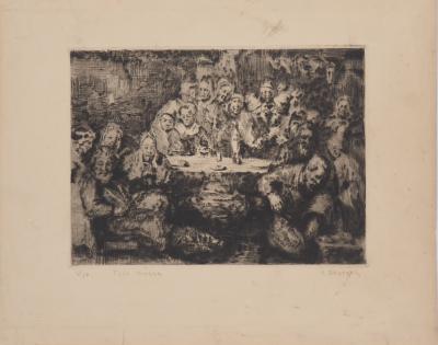 Simon Glatzer - Fête russe - Gravure originale signée 2