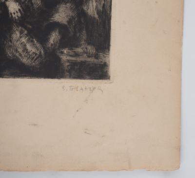 Simon Glatzer - Fête russe - Gravure originale signée 2