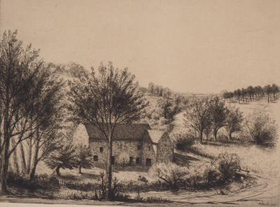 Jean Frélaut - Occitanie : Moulin de Bernard - Gravure originale signée 2