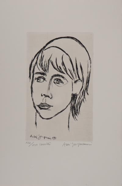 André Jacquemin - Caractère : portrait d’une jeune fille - Gravure originale signée 2