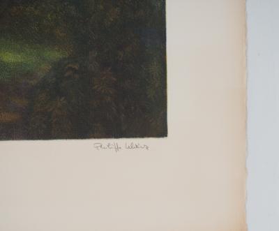 Philippe Lelièvre - Femme au chien - Lithographie originale signée 2