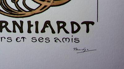Alphonse MUCHA (D'après) - Hommage à Sarah Bernhardt  - Photolithographie en couleur 2