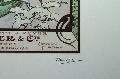 Alphonse MUCHA (D'après) - Les quatre saisons : Le Printemps  - Photolithographie en couleur 2