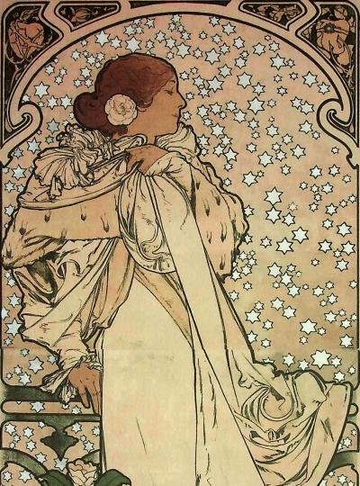 Alphonse MUCHA (D'après) - Sarah Bernhardt : La Dame aux camélias  - Photolithographie en couleur 2