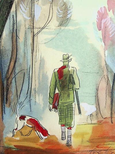 Milivoj UZELAC - La chasse traditionnelle - Lithographie originale signée 2