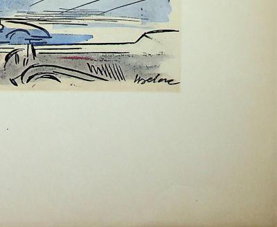 Milivoj UZELAC - Balade en automobile - Lithographie originale signée 2