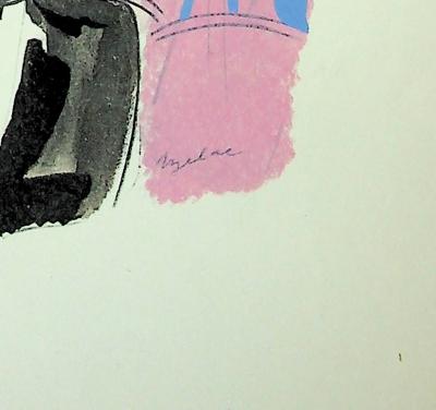 Milivoj UZELAC - Boxe : Sur le ring, Victoire par KO - Lithographie originale signée 2