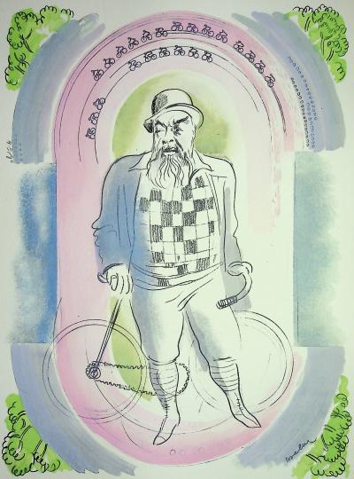 Milivoj UZELAC - Vélo, Le Cycliste - Lithographie originale signée 2