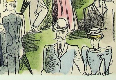 Milivoj UZELAC - Ballade en Montgolfière - Lithographie originale signée 2