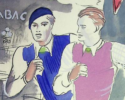 Milivoj UZELAC - La marche - Lithographie originale signée 2