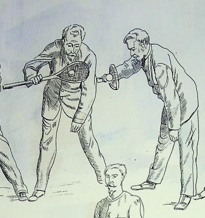 Milivoj UZELAC - Le Badminton, 1932 - Lithographie originale signée 2
