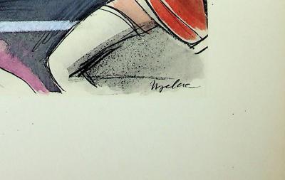 Milivoj UZELAC - Athlétisme : Course de 100m - Lithographie originale signée 2