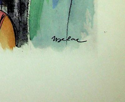 Milivoj UZELAC - La pétanque - Lithographie originale signée 2