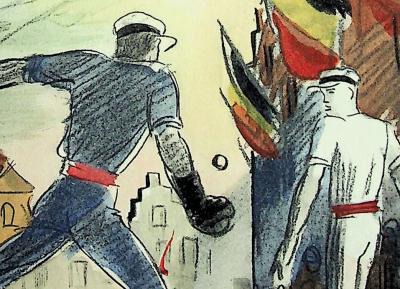 Milivoj UZELAC - La Pelote Basque - Lithographie originale signée 2