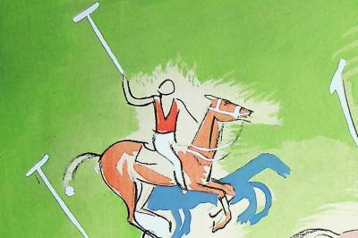 Milivoj UZELAC - Match de Polo à cheval - Lithographie originale signée 2