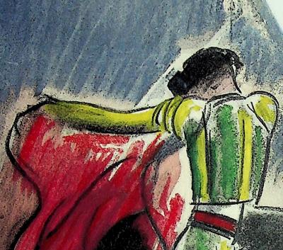 Milivoj UZELAC - Tauromachie : Corrida  - Lithographie originale 2