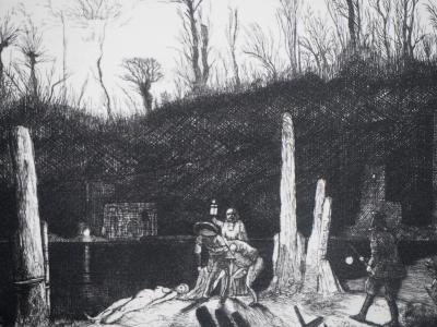Philippe Mohlitz - La noyée du canal, 1972 - Gravure et eau-forte originale signée 2