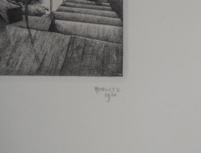 Philippe Mohlitz - La Barricade, 1971 - Gravure et eau-forte originale signée 2