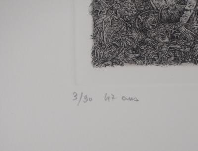 Philippe Mohlitz - Trésors de pirates, 2013 - Gravure et eau-forte originale signée 2
