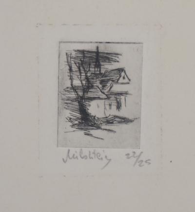 Zvi MILSHTEIN - Paysage de campagne - Gravure originale signée 2