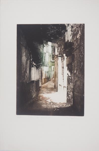 Bernard Martelet - Espagne, Rue de Séville - Gravure originale signée 2